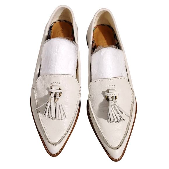 Sperry Moc Toe Fringe Tasseled Almond Loafer Shoes Cream Leather Womens US 6 - Picture 3 of 7